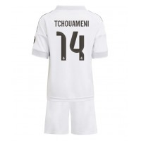 Real Madrid Aurelien Tchouameni #14 Domáci Detský futbalový dres 2025-26 Krátky Rukáv (+ trenírky)